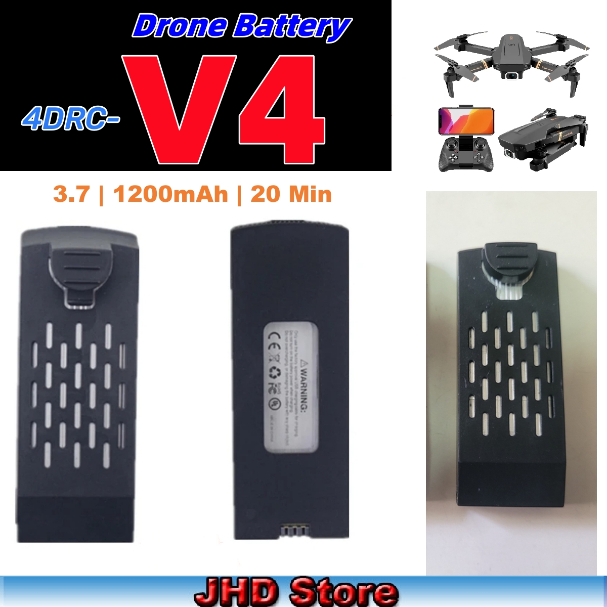 JHD Bateria 4DRC V4 Battery 3. - Drone Rc V4 review and price