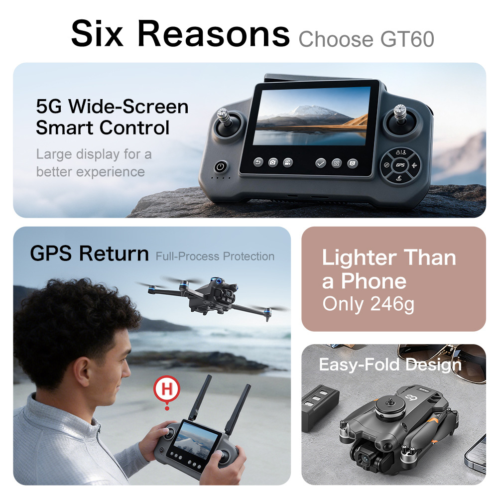 New GT60 GPS Drone High Defini - Lyzrc Drone review and price